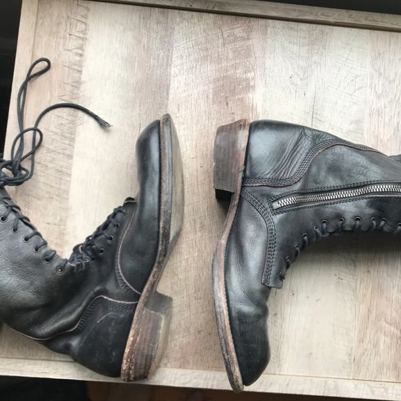 Julius Single Zip Lace Up Combat Boots